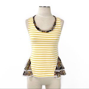 Anthropologie Postmark Yellow Stripe Tank XS